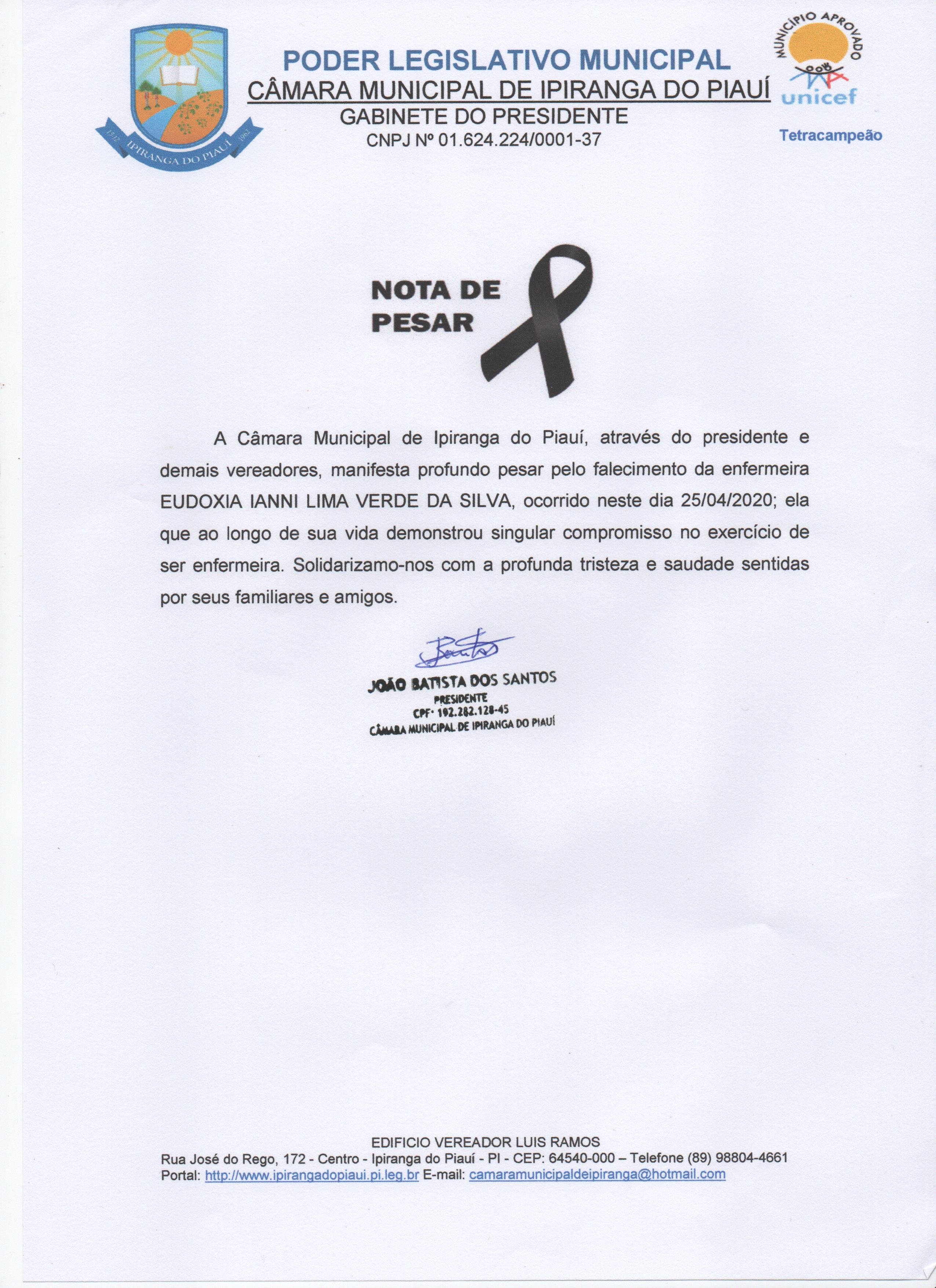 Nota de pesar